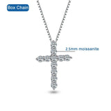 Stunning D Colour VVS1 5mm 5.5ct Cross Necklace with Moissanite Diamonds - Silver Fine Christian Jewellery - The Jewellery Supermarket