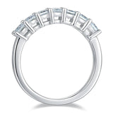 Splendid D Colour Princess Cut Full Moissanite Diamonds Row Eternity Engagement Wedding Rings Luxury Fine Jewellery - The Jewellery Supermarket