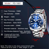 Luxury Brand Stainless Steel 10Bar Waterproof Automatic Chronograph Sapphire Glass Business Men's Mechanical Watches - The Jewellery Supermarket