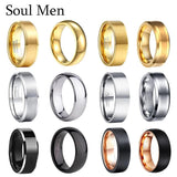 New Silver Gold Colour Matte Surface Men's Fashion Tungsten Carbide Engagement Wedding Rings