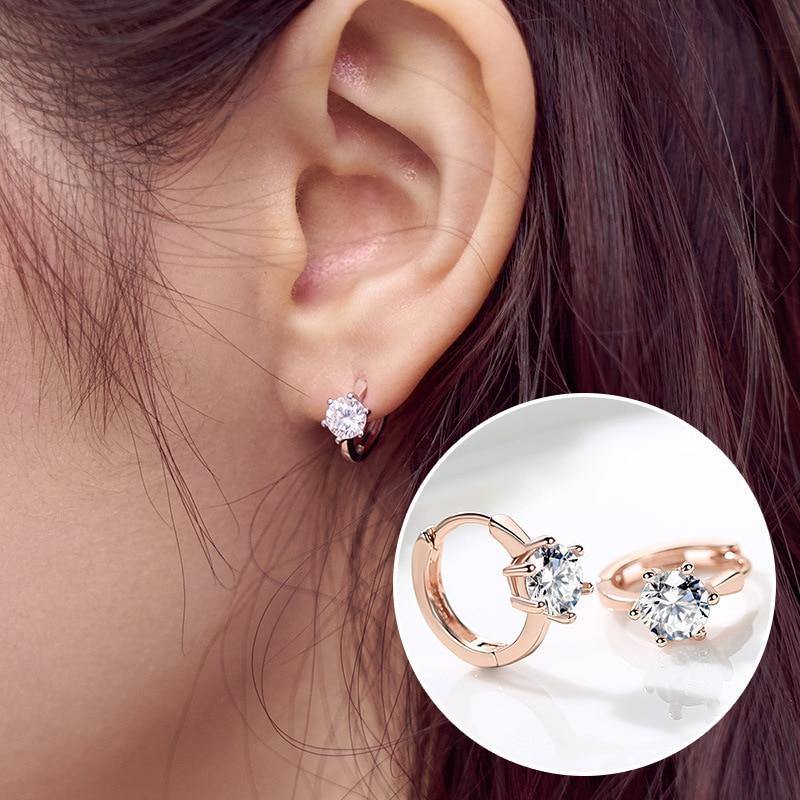 Alluring AAA+Cubic Zirconia Rose Gold Stud Earrings - Best Online Prices by Jewellery Supermarket - The Jewellery Supermarket