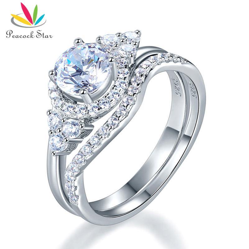 Amazing Art Deco 1 Ct Simulated Lab Diamond Silver Wedding Engagement Ring Set - The Jewellery Supermarket