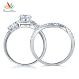 Amazing Art Deco 1 Ct Simulated Lab Diamond Silver Wedding Engagement Ring Set - The Jewellery Supermarket