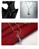 Appealing Silver Jewelry Set Water Drop Necklace Bangles Rings Earrings - Best Online Prices by Jewellery SupermarketAppealing