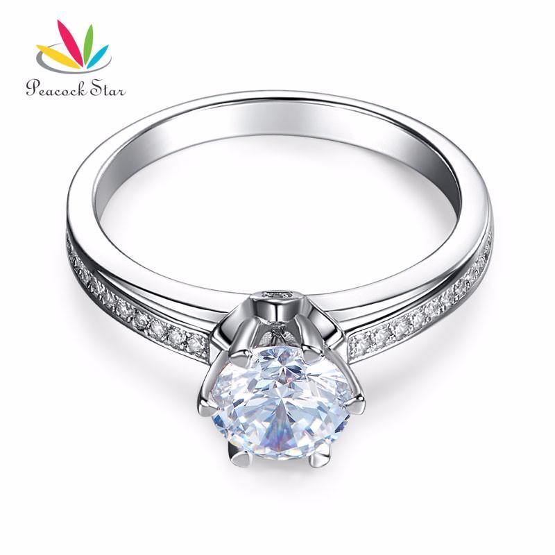 Attractive 1.25 Ct 6 Claws Prong Simulated Lab Diamond Silver Luxury Bridal Ring - The Jewellery Supermarket