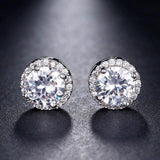 Attractive AAA CZ Stone Stud Earrings Round Shape 4 colours - Best Online Prices by Jewellery Supermarket