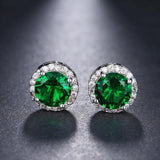 Attractive AAA CZ Stone Stud Earrings Round Shape 4 colours - Best Online Prices by Jewellery Supermarket - The Jewellery Supermarket