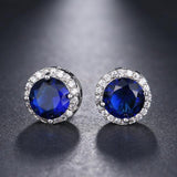 Attractive AAA CZ Stone Stud Earrings Round Shape 4 colours - Best Online Prices by Jewellery Supermarket - The Jewellery Supermarket