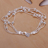 Attractive S925 Silver Plated Light Bead Bracelet Simple Spherical Lobster Buckle Bracelet- Factory Direct Prices by Jewellery Supermarket