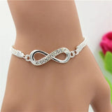 Attractive Silver Plated Rhinestone Infinity Bracelet - Best Online Prices by Jewellery Supermarket