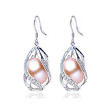 Beautiful 925 Sterling Natural Freshwater Water Drop Pearl Earrings- Factory Direct Prices by Jewellery Supermarket