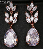 Beautiful AAA Cubic Zircon Three Colors Plant Shape Earrings - Best Online Prices by Jewellery Supermarket - The Jewellery Supermarket