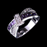 Beautiful Silver Plated Purple Crystal Rings - Factory Direct Prices by Jewellery Supermarket