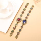 Boho Luxury Red Crystal Vintage Gold Color Ethnic Bracelet - The Jewellery Supermarket