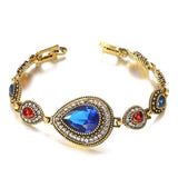 Boho Luxury Red Crystal Vintage Gold Color Ethnic Bracelet - The Jewellery Supermarket