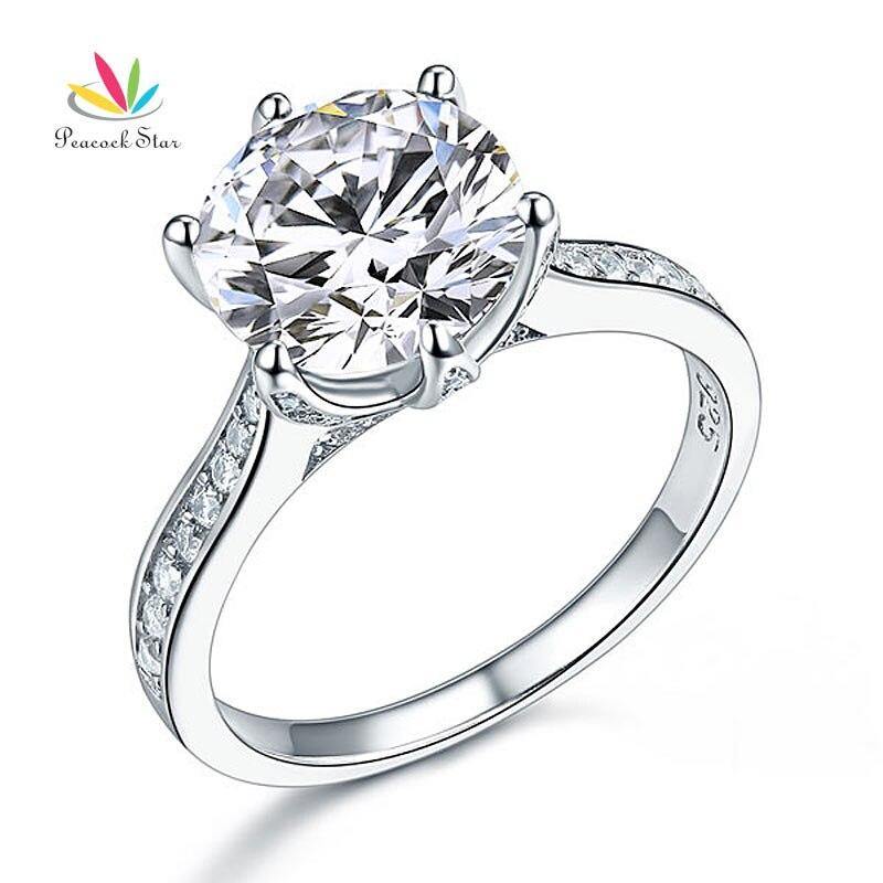 Brilliant 3 Ct Silver Simulated Lab Diamond Luxury Wedding Anniversary Engagement Ring - The Jewellery Supermarket
