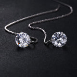 Captivating 925 Sterling Silver AAA+ Quality Cubic Zirconia  Long Drop Earrings - Best Online Prices by Jewellery Supermarket.