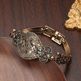 Charm Boho Antique Gold Color Grey Crystal Ethnic Women Link Bracelet - The Jewellery Supermarket