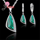 Charming 925 Sterling Silver Cubic Zirconia Pendant 2 Piece Geometric Jewelry Sets - The Jewellery Supermarket