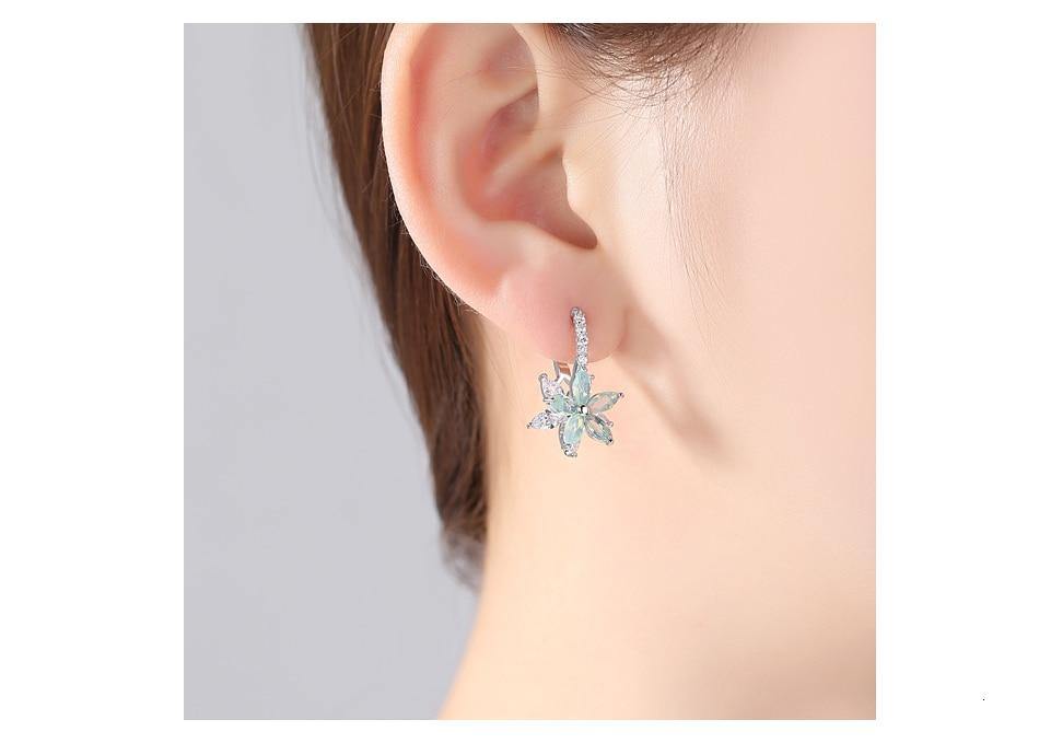 Charming Crystal Flower Stud Earrings AAA Zirconia - Best Online Prices by Jewellery Supermarket - The Jewellery Supermarket