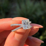 Classic Romantic Square AAA+ Cubic Zirconia Diamond Creative X Shaped Ring