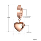 Classic Rose Gold Romantic Stainless Steel Love Heart Hoop Earrings - The Jewellery Supermarket