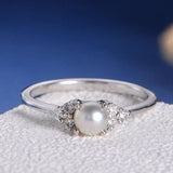 Classy 925 Sterling Silver Minimalist Pearl Ring For Women- Best Online Prices by Jewellery Supermarket