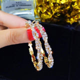 Creative Jewelry High-Grade Elegant Crystal Round Gold Colour Earrings - The Jewellery Supermarket