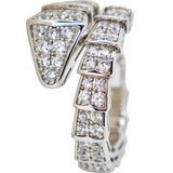 Creative Shape Snake Shape 925 Silver Colour Luxury Eternity Ring