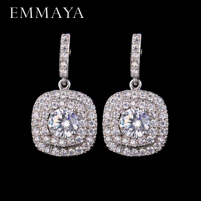 Cute AAA Cz Classic Square Drop Crystal Earring - Best Online Prices by Jewellery Supermarket - The Jewellery Supermarket