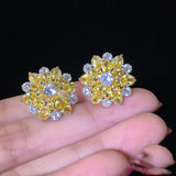 Cute Fashionable Flower Big AAAA Cubic Zirconia 925 Silver Stud Earrings - The Jewellery Supermarket