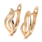 Cute High Quality New Hollow Rose Gold colour Glossy Leaf Earrings