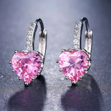 Cute Love Heart CZ Rhinestone Stud Earrings - Best Online Prices by Jewellery Supermarket