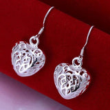Cute Silver Colour Heart Earrings - Best Online Prices by Jewellery Supermarket