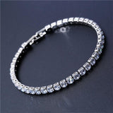 Dazzling 4mm Silver Color AAA+ Cubic Zirconia Diamonds Tennis Bracelet For Women - The Jewellery Supermarket