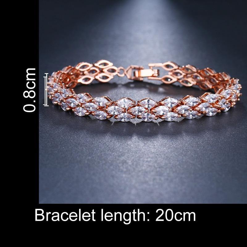 Dazzling High Quality Zircon White Yellow Gold Color Bracelet - Lowest Online Prices by Jewellery Supermarket - The Jewellery Supermarket