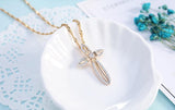 Delicate Gold Color Cross Pendant Necklace - Best Online Prices by Jewellery Supermarket