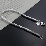 Delicate Silver Plated Charm 4MM Beads Bracelet- Best Online Prices by Jewellery Supermarket - The Jewellery Supermarket