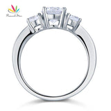 Elegant 1.25 Ct Three-Stone Simulated Lab Diamond Silver Wedding Engagement Luxury Ring - The Jewellery Supermarket