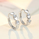 Elegant 925 Sterling Silver Crystal Heart Earrings - Best Online Prices by Jewellery Supermarket
