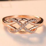 Elegant AAA Cubic Zirconia Crystal Infinity Rose Gold Color Ring- Best Online Prices by Jewellery Supermarket