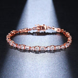 Elegant Sparkling Square Exquisite AAA+ Cubic Zirconia Diamonds Tennis Bracelet - The Jewellery Supermarket