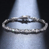 Elegant Sparkling Square Exquisite AAA+ Cubic Zirconia Diamonds Tennis Bracelet - The Jewellery Supermarket