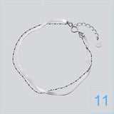 Elegant Sterling Silver Double Layer Beads Bracelet - Best Online Prices by Jewellery Supermarket - The Jewellery Supermarket
