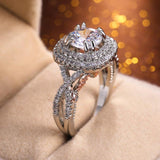 Eternity Engagement Ring with Clear White AAA+ Cubic Zirconia Diamonds Prong Setting - The Jewellery Supermarket