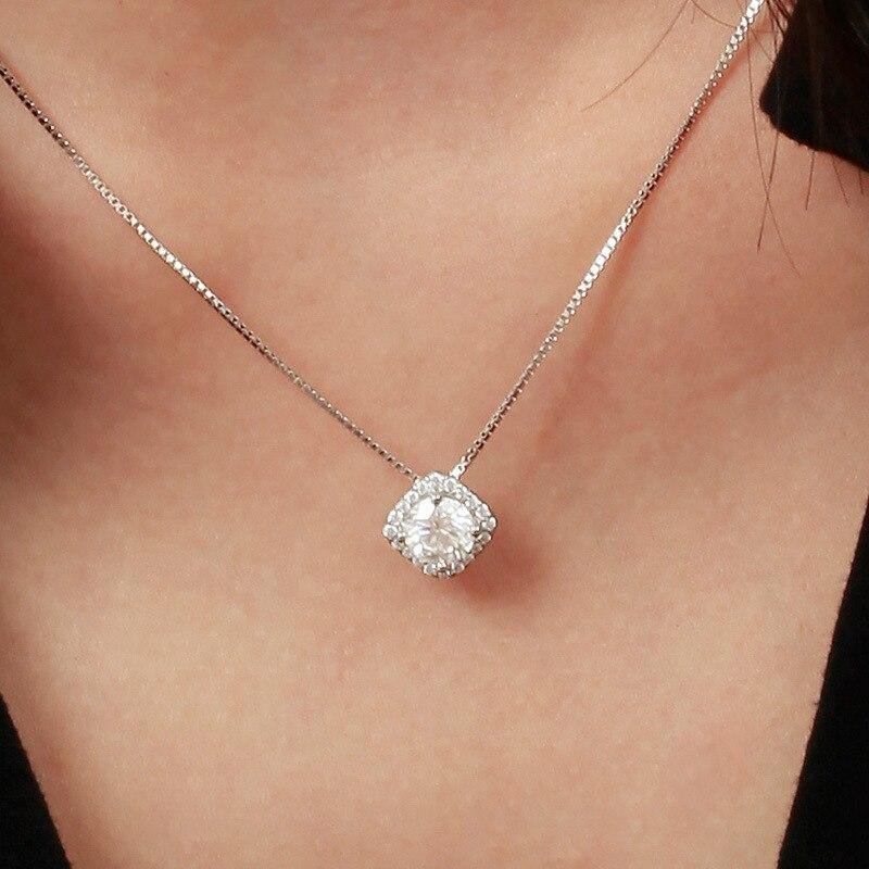Excellent Jewellery Silver Delicate Moissanite Diamond Necklace For Women - The Jewellery Supermarket