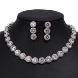 Excellent Round Jewellery White Gold Color AAA+ Cubic Zircon Jewelry Set - Best Online Prices by Jewellery Supermarket