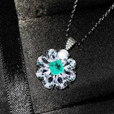 Excellent Silver Flower Design Tourmaline Gemstone Jewelry Set - The Jewellery Supermarket