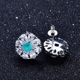 Excellent Silver Flower Design Tourmaline Gemstone Jewelry Set - The Jewellery Supermarket