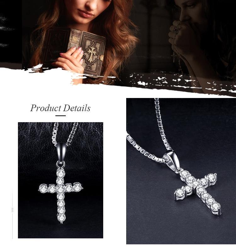 Exquisite 925 Sterling Silver Cross AAA+ Quality CZ Pendant - Wholesale Prices - The Jewellery Supermarket